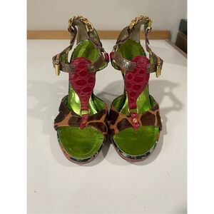 Sergio Zelcer Animal Print Sandals Size 8